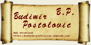 Budimir Postolović vizit kartica